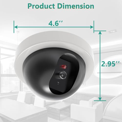 Fake Security Camera, Bullet Shape Dummy Fake Surveillance Camera with Flashing Red LED Light Realistic for Indoor & Outdoor, 1Pack White (1)