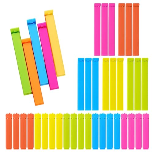 40 Pcs Food Clips,Food Bag Clips,Food Bag Clips For Food Storage,Bag Clips For Food Storage,Reusable Kitchen Clip,Clip Closure Bag,Food Bag Clips,For Keeping Food Fresh And Sealed(SIZE:4.3INCH)