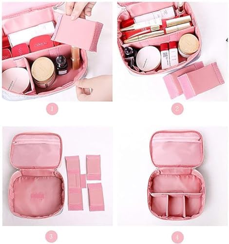 SKY-TOUCH Large-capacity Travel Makeup Cosmetic Bag Shower Bags,Portable and Large Capacity Travel Shower Toiletries Organizer for Women,Flamingo,20×20×10cm，Multi Color