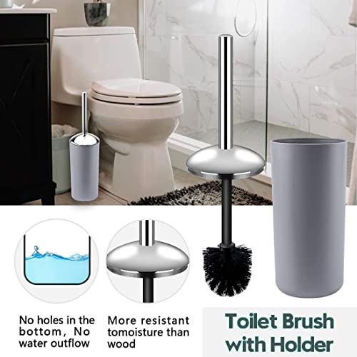 Arabest Bathroom Accessories Set, 6 Piece Plastic Bath Ensemble Bathroom Sets Accessories, Bathroom Decor Sets Accessories for Decorative Countertop and Housewarming Gift (Grey)