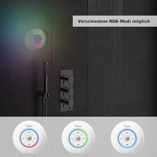 LEICKE Bluetooth Shower Speaker, Bluetooth Speaker Shower, Dust/Steam/Waterproof Shower Speaker with Suction Cup, Small Portable Wireless Speaker for Bathroom, Beach, Sauna, etc.
