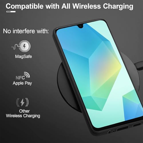 T Tersely Liquid Silicone Case for Samsung Galaxy A16, Suitable for Wireless Charger Shockproof & Scratch Soft Case Cover with Liquid Silicone Rubber Skin, Black