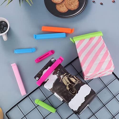 Yafe 20 Pcs Bag Clips for Food Storage, Freezer Bag Clips Fridge Sealing Storage Clips Plastic Bag Sealing Clips Multicoloured Reusable for Snacks, Coffee, Food & Sandwich(2 Sizes)