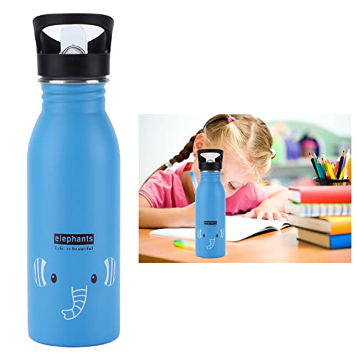 Sorandy Stainless Steel Water Bottle, Cute Cartoon Animal Pattern Water Cup for Kids, Spill Proof Water Pot with Straw Lid, Cup for Sports or Travel, Water Pot with (sucking