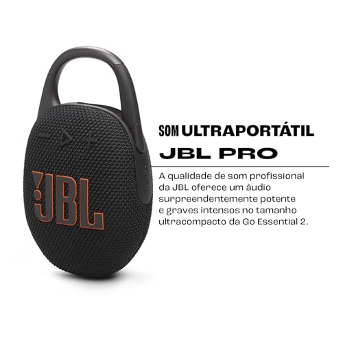 JBL Clip 5 Waterproof Bluetooth Speaker – Ultra-Portable, 12H Playtime, AURACAST (Multi-Speaker Connectivity), JBLCLIP5BLK, Black