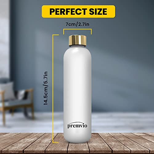 Premvio™ Premium Tritan Bottle Water Bottle With Time Markers - Motivational Water Bottle Leak Proof - BPA Free - Gym, Sports, Outdoors 32oz, Clear white