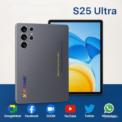 S25 Ultra Smart Tablet| Android 15 | Stylish Tab For Kids | 10.1Inch AMOLED Display 3000x1440 | 12GB | 5G  WiFi | Dual SIM | Great for Movies, Gaming & Multitasking | X-Prime - Grey