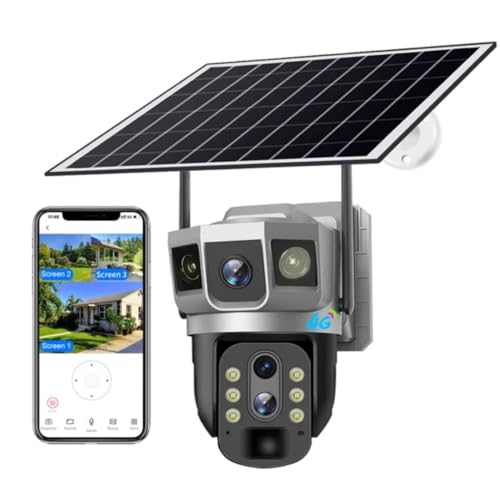 Solar-Powered Outdoor Security Camera, 4MP Dual Lens, 10X Optical Zoom, 4G Wireless, PTZ with Auto Human Tracking