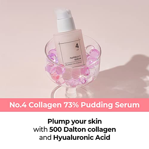 numbuzin No.4 Serum | Collagen 73% Pudding Serum | Pudding Serum for Wrinkles, Aging, Dull, Loose Skin, Ultra-Low Molecular Collagen, Elastin, Hyaluronic Acid, Niacinamide | 50ml
