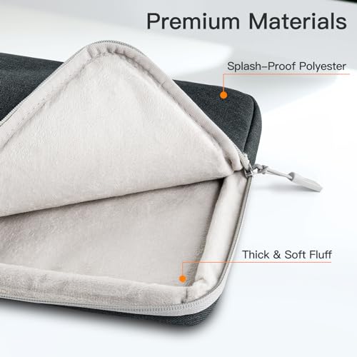 JETech Laptop Sleeve for 13-14Inch MacBook Air/Pro (M4/M3/M2/M1) 2021-2025, 13-13.6 Inch Notebook, Waterproof Shock Resistant Bag Case with Accessory Pocket (Dark Grey)
