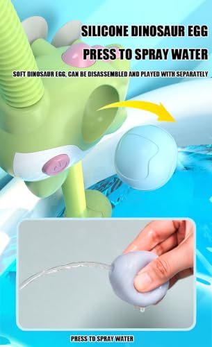 YOUWE7 Baby Bath Toys Electric Dinosaur Shower Head, Kids Water Spray Bathtub Toys, Dinosaur Shower Head Sprayer with 3 Strong Suction Cups, Bathtub Water Toys for Toddler Bath Toys