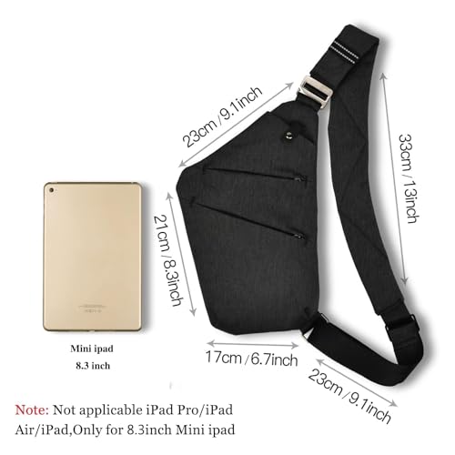 Tibroni Crossbody Bag for Men and Women, Anti-Theft Travel Sling, Shoulder Chest Bag for Outdoor Activities, Hiking, Jogging