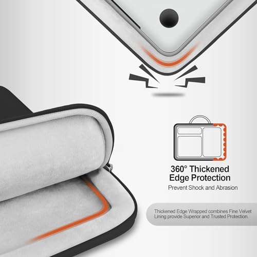 Lacdo 360° Protective Laptop Sleeve Case for MacBook Air/Pro, 13-13.3 inch Notebook, 14 inch New MacBook Pro M4/M3/M2/M1 Pro Max A3112 A3401 A3185 A2992 A2918 A2779 A2442 2024-2021 Computer Bag,Black