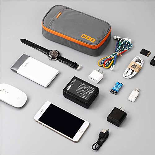 Acoki Travel Carry Bag,Electronic Accessories Thicken Cable Organizer Bag Portable Case for Hard Drives, Cables, Grey(S)