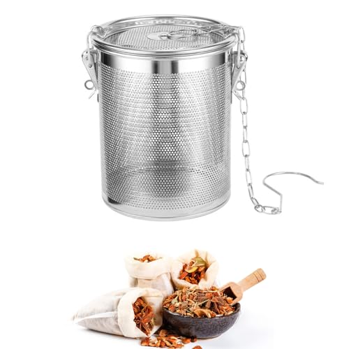 Tea Infuser, Stainless Steel Spice Seasoning Strainer,Filter Soup Seasoning Seperation Strainer,Extra Fine Mesh Spice Herbal Ball Cooking Tools With Chain for Brew Loose Leaf Tea and Spices & Seas