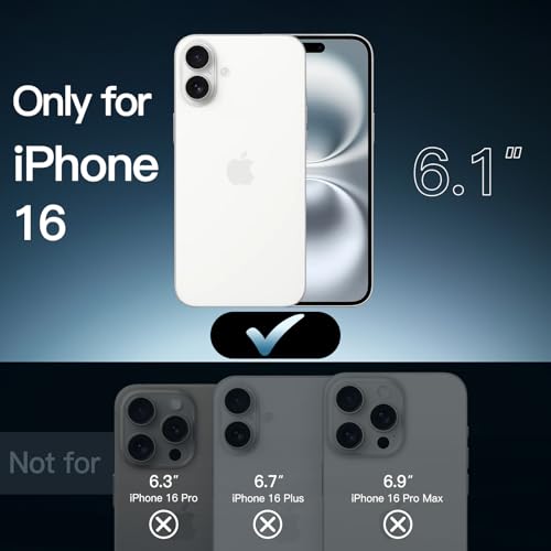 JETech Case for iPhone 16 6.1-Inch, Non-Yellowing Shockproof Phone Bumper Cover, Anti-Scratch Clear Back (Clear)