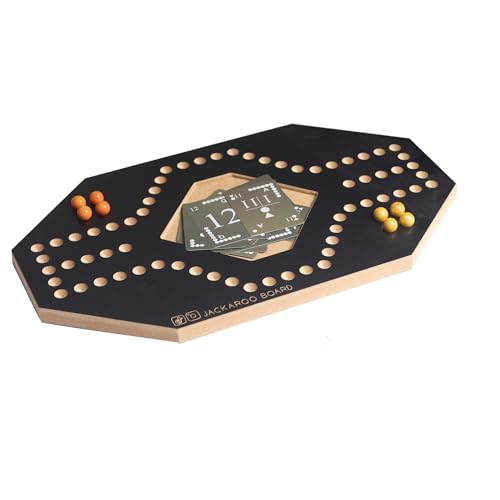 Jackaroo Board 2 Player, Black Texture, marbles, Jackaroo cards