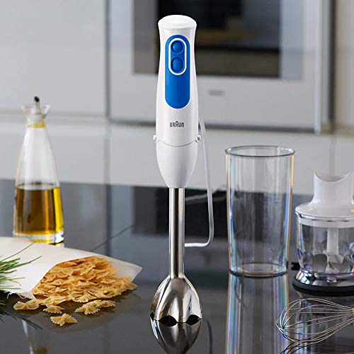 Braun Hand Blender MultiQuick 3 700W with 600ml BPA-free Beaker, 500ml Chopper, Whisk, Dual Speed, SplashControl & PowerBell Plus Technology MQ 3035 Sauce White"Min 1 year manufacturer warranty"