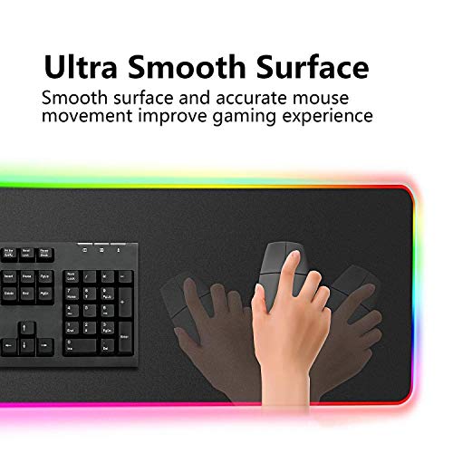 Goodstuff Rgb Gaming MoUSe Pad, Extra Large Soft Led Extended MoUSe Pad, Anti-Slip Rubber Base Computer Keyboard Mat