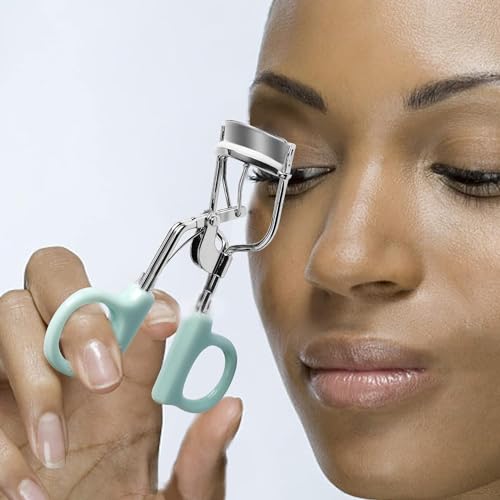 BEETO Eyelash Curler with Pads, Professional Eyes Makeup Tools for Women Curled Eyelashes, Beauty Must-have for Makeup Lovers (A)