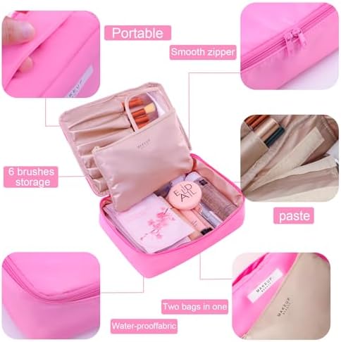 Queboom Travel Makeup Bag Cosmetic Bag Makeup Bag Toiletry bag for women and girls