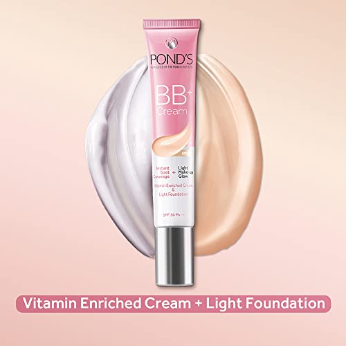 POND'S BB+ Cream, Instant Spot Coverage + Light make up Glow, Light, 18 g