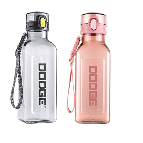 Water Bottle 1L BPA Free Leak Proof Gym Bottle, Portable Transparent Square Creative Sport Water Bottles for kids Fitness Gym Office Camping Outdoor Sports and Exercise (Black)