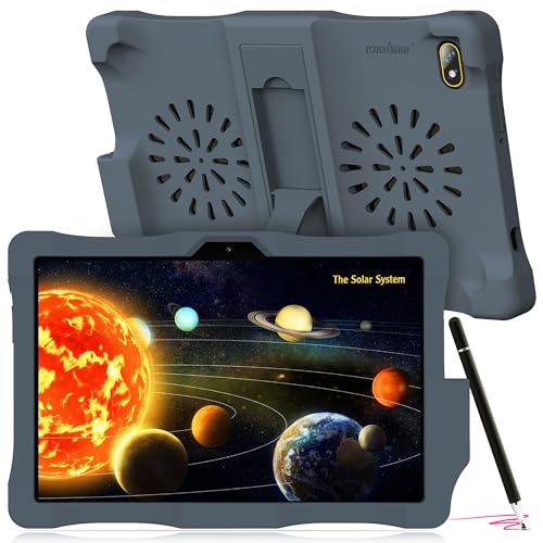 Kinstone 10.1" Android 12 Kids Tablet - 4GB (Expandable), Quad-Core, IPS Screen, 6000mAh Battery, Parental Control, with Protective Case & Stylus Pen - Ideal Gift for Toddler & Children