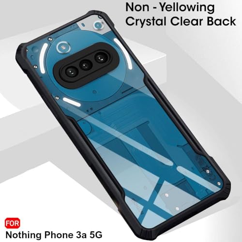 Nothing Phone 3a Clear Hard PC Back Cover Case with Shockproof TPU Black Border 360 Degree Impact Resistant Camera Protection Transparent Cover For Nothing Phone 3a
