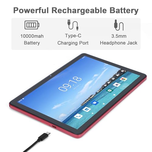 C idea 10.1 inch Tablet,8GB Tablet PC with Android 13,Dual SIM,5G LTE 1280x800 IPS HD Touch Screen,Long Lasting Battery Tablet,CM8800 Plus (Red)