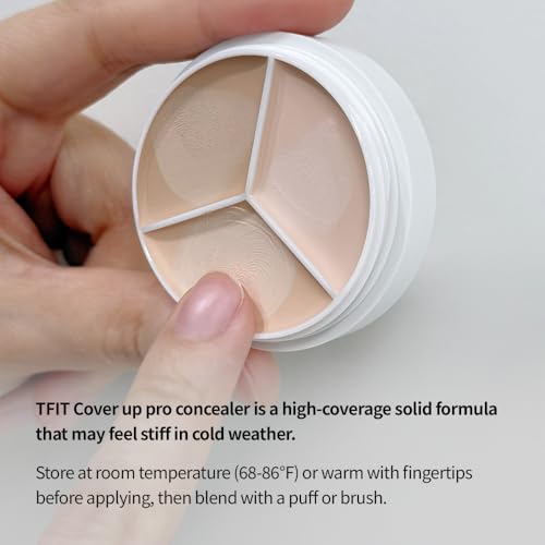 TFIT Cover Up Pro Concealer Palette - 3-in-1 Full Coverage Color Correcting Cream for Dark Circles, Spots, Puffiness (01 Neutral, 15g)