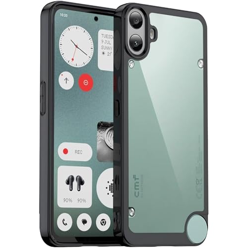 T Tersely for Nothing CMF Phone 1 Case, Hard PC Back + Soft TPU Bumper Crystal Clear Slim Fit Lightweight Transparent Skin Cover Shockproof Non-Slip Anti-Yellow Protection