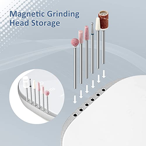 Madenia Professional Nail Drill Machine, Electric Nail File for Acrylic Gel Nails, with Touch-Sensitive Control and LCD Screen, 35000RPM, 100-240V, Gray