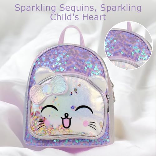 Cute Cat Backpack for Girls, Girls Mini Backpack for Kids,School Backpack Preschool Kindergarten Unicorn Toddler BookBag
