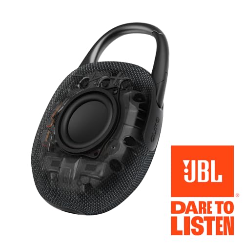 JBL Clip 5 - Ultra-Portable, Waterproof & Dustproof Bluetooth Speaker, Big Pro Sound with punchy bass, Integrated carabiner, Up to 12 Hours of Play, Made in part with recycled materials (White)