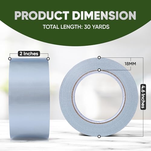 MOMENT 1 Roll Duct Tape | 2 inches x 30 yards Strong Adhesive Silver Tape for Packing, Kitchen Home, Office, Indoor & Outdoor Use