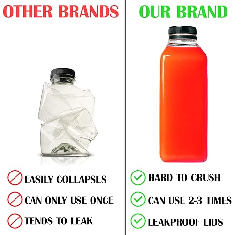 HYFY [10 PCS] 1 litre Plastic Juice Bottles 33.8oz Clear Plastic Bottles With Caps Milk Bottle Water Bottles For Kids Empty Bottle Zamzam Water Gym Water Bottle Reusable Plastic Juice Bottle