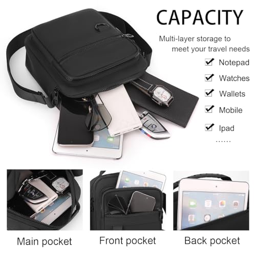 GOLDEN LAND Crossbody Sling Bag,Waterproof Chest Shoulder Bag for Men and Women,Casual Daypack for Hiking Sports Running Travel.