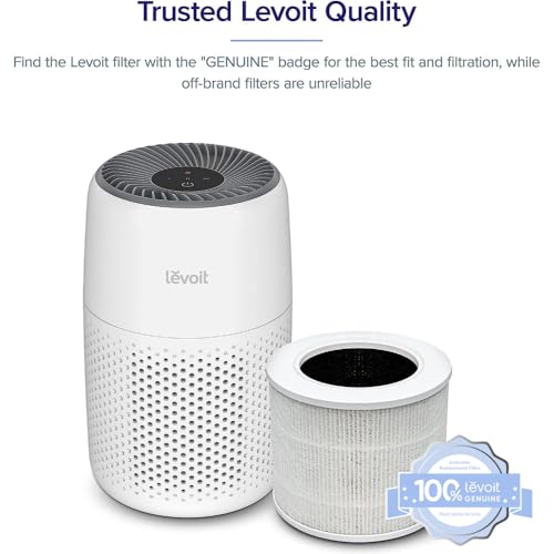 LEVOIT Core Mini Air Purifier Replacement Filter, 3-in-1, High-Efficiency Activated Carbon, Core Mini-RF, 1 Pack, White