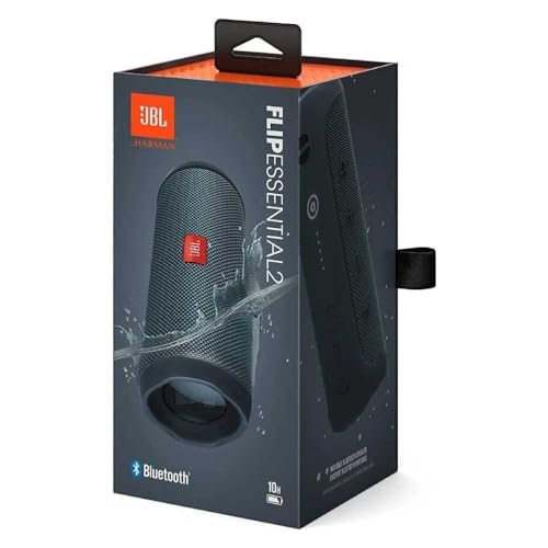 JBL Flip Essential 2 Portable WaterProof Speaker, Black - JBLFLIPES2, Bluetooth
