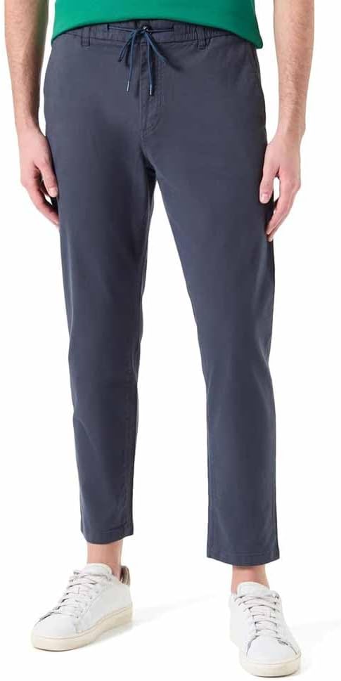 Men Chino-tapered-ds-1 Trousers_Flat - Dark Blue