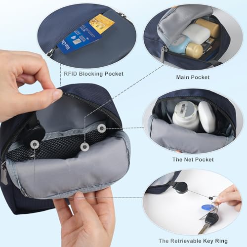 Tibroni Mini Crossbody Bag Sling Bag Shoulder Bag Chest Bag for Men and Women with RFID Blocking, Small Hand Bag Anti Theft Travel Bag Women