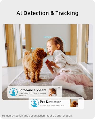 Blurams 2k Home Security Camera With Audio, 360 Degree View & Phone App - Indoor Camera 2-Way Audio, Motion Tracking, IR Night Vision & Privacy Mode Perfect Baby Monitor, Dog Camera works with Alexa