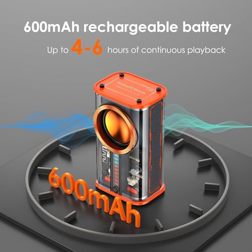 Transparent Wireless Bluetooth Speaker, Portable Mini Speaker, with Led Colorful Lights Stereo Sound Tws Small Speakers for Office, Party Camping, Shower, Home, Travel, for Any Anniversary(1 Pack)