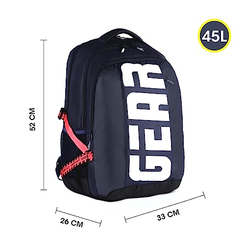 Gear MAXPRO 45L LARGE SCHOOL BAG/CASUAL BACKPACK/DAYPACK/COLLEGE BAG FOR BOYS/GIRLS (NAVY-RED)