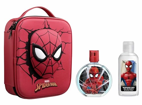 Marvel Air-Val Spider-Man Toiletry Bag For Children - Eau De Toilette Perfume, 100 ML + Shower Gel, 60 ML