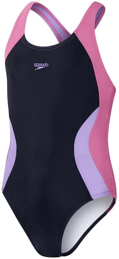KIDS Colourblock Spiritback One Piece Swimsuit (pack of 1) - 5-6 Years True Navy/Miami Lilac/Rose Violet