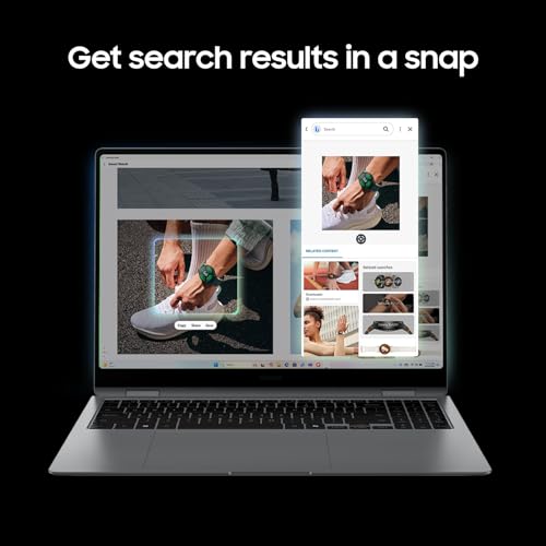 SAMSUNG 15.6” Galaxy Book5 360 Copilot+ PD, AI Laptop Computer, FHD AMOLED Touchscreen, 16GB / 512GB, Dolby Atmos Quad Speakers, All-Day Battery Life, NP750QHA-KA1US, Gray