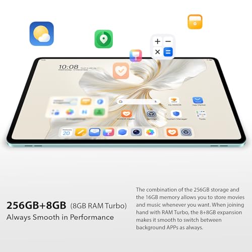 HONOR Pad 9 8GB 256GB Tablet, 12.1 Inch 120Hz 2.5K Fullview Display, Snapdragon 6 Gen 1, 8 Speakers, Metal Body, Android 13, Google Service WiFi Tablet, Grey