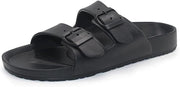 BEMGNAR Men’s Lightweight Comfort Slides Double Buckle Slip-on Adjustable EVA Orthopedic Flat Sandals